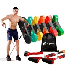 Kit 6 Super Band Elásticos Extensor Treino Exercício Em Casa Academia 6 Intensidades Borracha Crossfit Funcional Barra Fixa Mini Bands Extra Forte - Multicolorido - Visão 2