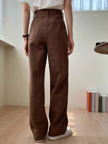 Women Jeans - Coffee Brown - View 2