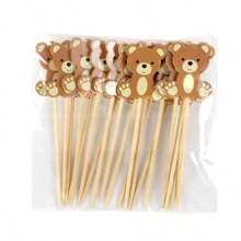 10pcs/20pcs Cute Bear Food Picks Cake Dessert Toothpicks Fruit Forks Wedding Birthday Party Baby Shower Decoration Supplies Christmas,Christmas