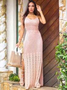 Women Sweater Dresses - 乾枯玫瑰色 - 查看 1