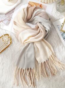 1pc Versatile Multi-Color Plaid Scarf, Casual & Suitable For Autumn/Winter - Multicolor - View 4
