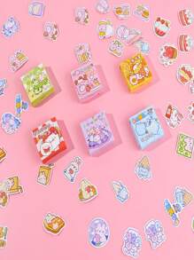 Set De Pegatinas De Dibujos Animados, Pegatinas Adhesivas Mini, Pegatinas Decorativas Lindas, Adecuado Para Manualidades Diy, Álbumes De Recortes, Álbumes De Fotos, Cuadernos (300pcs+4 Hojas) - Multicolor - Ver 4