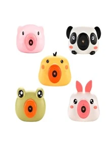 Juguete Maquina De Burbujas Forma Cámara Fotográfica con Música Automática para Niños - Blanco y Negro - Ver 3