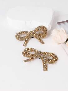 1 双可拆卸水钻蝴蝶结高跟鞋装饰配件、DIY 装饰 - 金色 - 查看 4