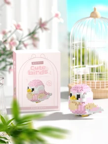 积木玩具鸟和桃子房间装饰 - 彩色 - 查看 1