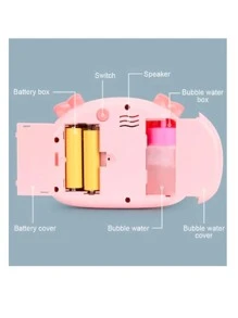 Juguete Maquina De Burbujas Forma Cámara Fotográfica con Música Automática para Niños - Blanco y Negro - Ver 6