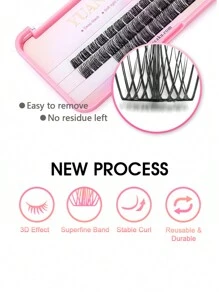 MASSCAKU Chuyên nghiệp Pháo sáng DIY Phân đoạn Cụm Lông mi Lông mi giả Siêu Dung tích Mở rộng lông mi - màu đen - Xem 5