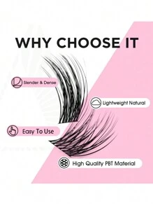 MASSCAKU Chuyên nghiệp Pháo sáng DIY Phân đoạn Cụm Lông mi Lông mi giả Siêu Dung tích Mở rộng lông mi - màu đen - Xem 3