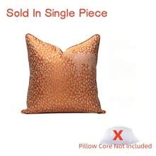 1pc Modern Luxury Leopard Print Pillow Case, European Style Sofa Bedroom Cushion Cover, Orange, Hotel Sample Room Design