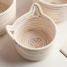 1 Miếng Mới Tai mèo Giỏ lưu trữ trên máy tính để bàn Thủ công Dệt Dây thừng Hộp đựng Đối với Phòng ngủ , Phòng khách Và Văn phòng - Nhiều màu - Xem 1