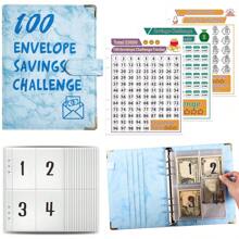 100封信封挑戰預算計劃表,輕鬆有趣地節省$5,050,附節省挑戰、預算計劃和現金信封、預算工作簿和儲蓄跟蹤器 - 藍色 - 查看 1