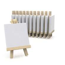 Supply - Lienzo de 3 x 3 pulgadas para pintar con caballete (paquete de 10) - Blanco - Ver 1
