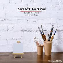Supply - Lienzo de 3 x 3 pulgadas para pintar con caballete (paquete de 10) - Blanco - Ver 6