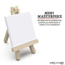 Supply - Lienzo de 3 x 3 pulgadas para pintar con caballete (paquete de 10) - Blanco - Ver 5