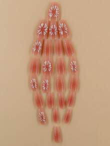 24片套中號圓形假指甲,附1把指甲修剪器和1支水凝膠 - 彩色 - 查看 3