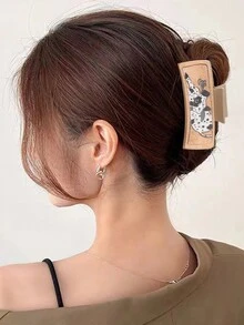 1 件西式牛图案发夹鲨鱼爪夹女士 - 彩色 - 查看 3