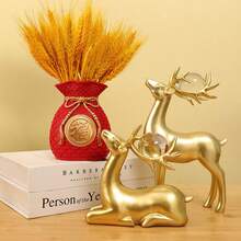 1pc Chinese Style Money Bag Shaped Plastic Flower Vase Decoration For Wealth And Fortune - Yellow - View 3