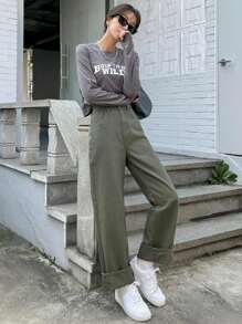 Women Jeans - 綠色 - 查看 2