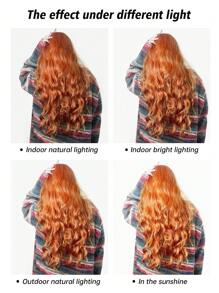 HAIRCUBE 26 英寸长假发，带刘海，酒红色和棕色，时尚长波浪假发，适合女士，合成头发，优雅休闲，耐热派对日常使用，适合女孩日常派对圣诞节特惠。 - 黃色 - 查看 7