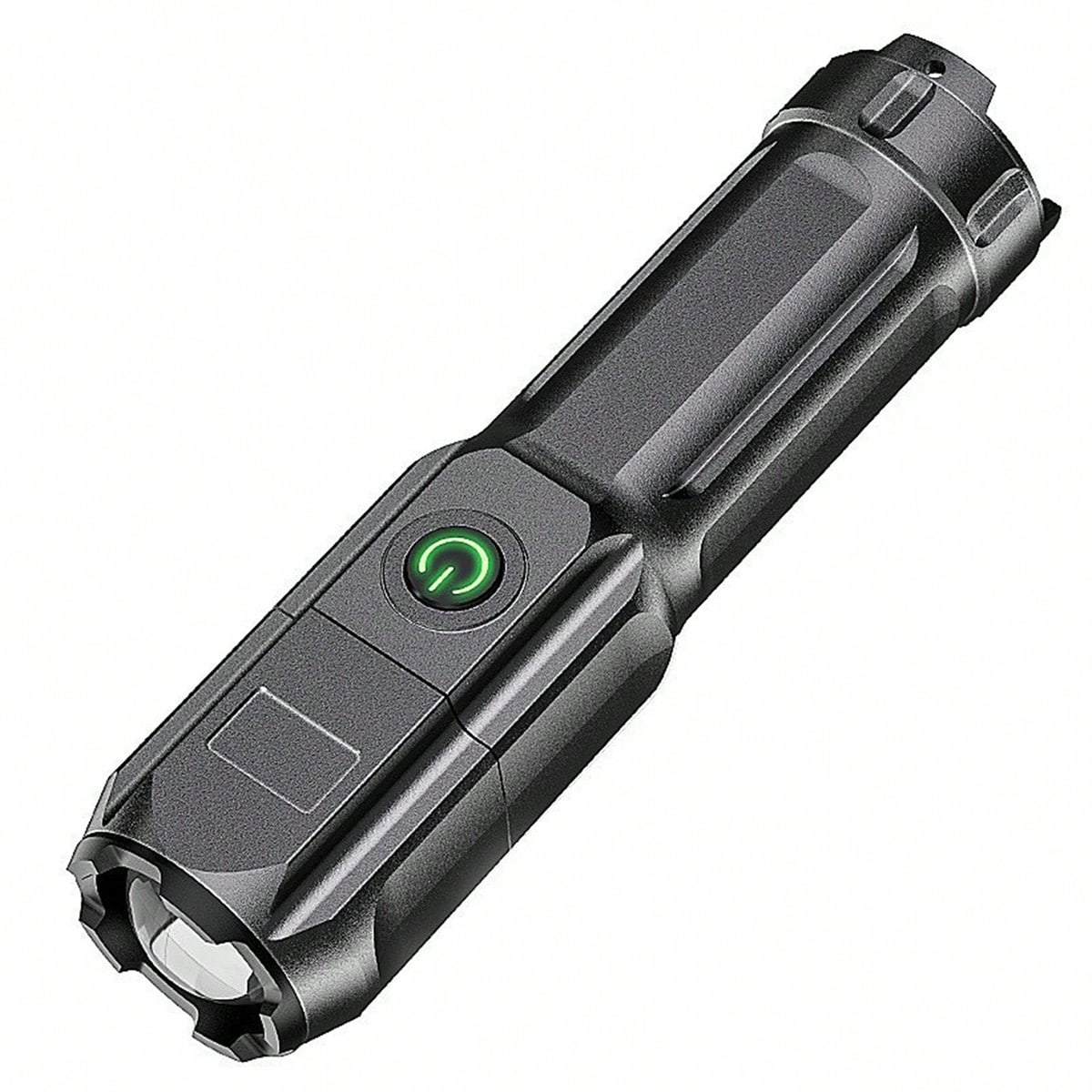 Pieza Linterna LED súper brillante, linterna portátil de enfoque ajustable, linterna LED recargable de alta potencia, multifuncional, zoom telescóp