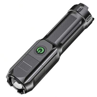 1支超亮LED手电筒，便携式可调变焦手电筒，防水可充电手电筒，多功能手电筒，适用于户外和家庭使用，适合紧急情况、徒步旅行和露营。