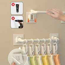 Regalhalterung ohne Bohren mit 10 Clips, Baby Kleiderschrank Organizer für Kleidung, Lätzchen, Mützen, Socken und Unterwäsche, Liebes Valentinstag