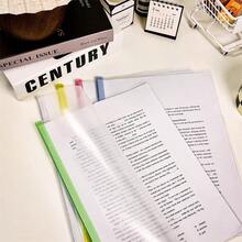 10pcs Water Drop Shaped A4 Size Clear Document Folder With Ring Binder And Translucent Interleaf Strip, Stationery Tool For School, Office File Organization, Colorful - Transparent Green - View 4