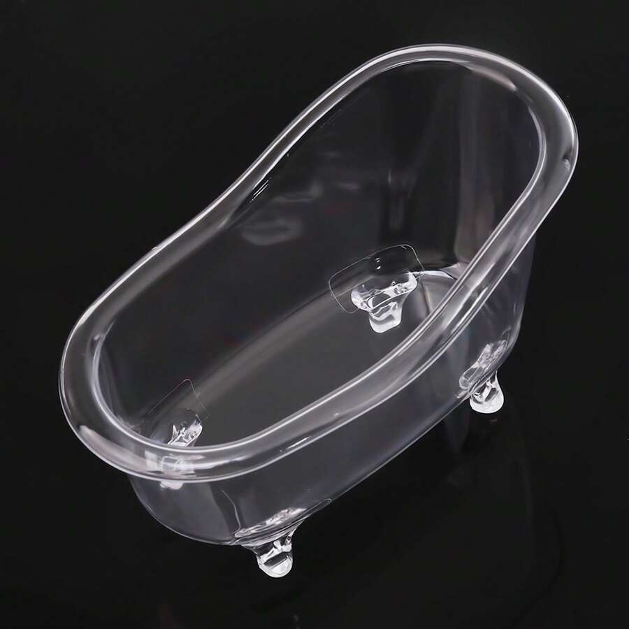 Mini Bathtub Shaped Cosmetic Storage Box, Small Items Planter For Countertop Organization