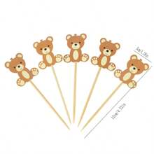 10pcs/20pcs Cute Bear Food Picks Cake Dessert Toothpicks Fruit Forks Wedding Birthday Party Baby Shower Decoration Supplies Christmas,Christmas