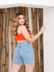 Women Skirts - 中等水洗藍 - 查看 2