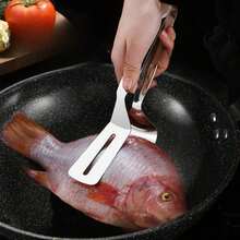 1支不銹鋼食品夾,適用於煎、烤、上菜等烹飪用具 - 銀色 - 查看 2