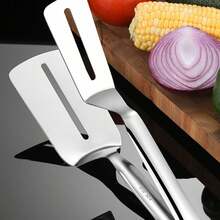 1支不銹鋼食品夾,適用於煎、烤、上菜等烹飪用具 - 銀色 - 查看 3