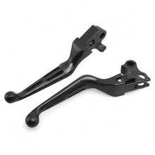 2入組機車開槽鋁質制動離合手柄,適用於哈雷sportster 883 Xl Touring Softail Dyna款式 - 銀色 - 查看 8