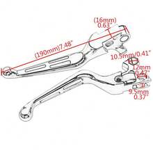 2入組機車開槽鋁質制動離合手柄,適用於哈雷sportster 883 Xl Touring Softail Dyna款式 - 銀色 - 查看 2