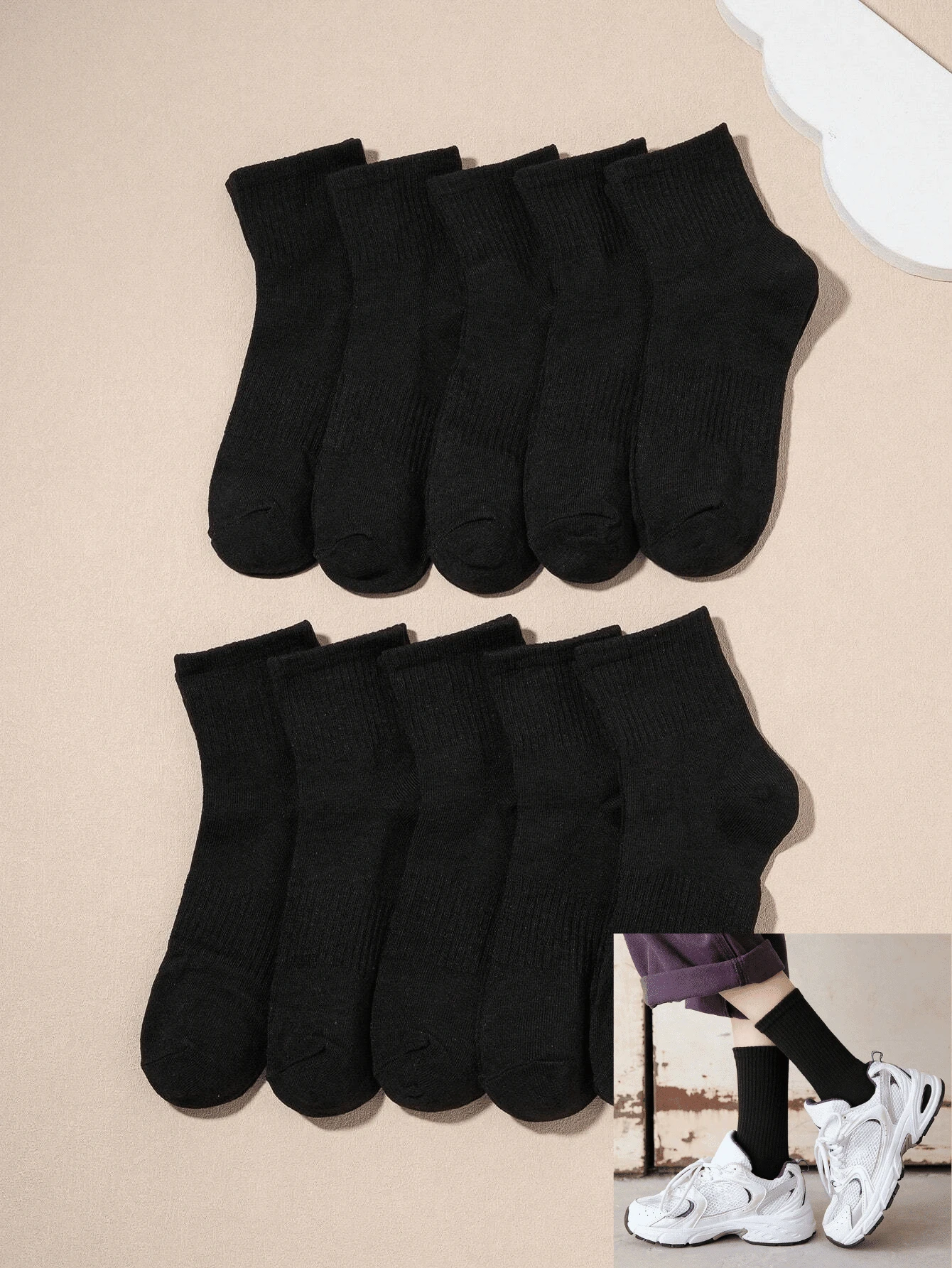 Men Toe Socks - 黑色 - 查看 1