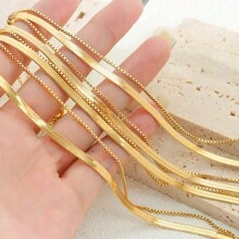 1pc Elegant Simple Double Layer Flat Snake Bone & Box Chain Stainless Steel Anklet For Women, Suitable For Daily Wear And Beach