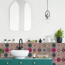 Alwayspon 24貼自粘式乙烯基壁紙磁磚轉印貼紙,可剝離和掛刷防水pvc防潑水貼紙壁場貼紙,瓷磚貼紙,廚房浴室家居裝飾diy - HZ056 - 查看 1