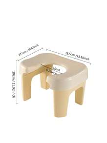 成人孕婦老年人馬桶,蹲式廁所輔助工具,使用舒適 - 薑色 - 查看 2