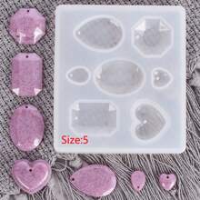 1 件 Diy 水晶滴膠模具,具有多個吊墜模具、心形、圓形、艾菲爾鐵塔、鑽石、扣環、矽膠和環氧樹脂工藝模具,適用於手工珠寶 - 白色 - 查看 11