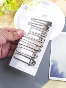 8 Pcs/set Metal Geometric Hair Claw Barrettes Elegant Hair Clip Crab Hollow Out Hairpin Women Girl Hair Accessories - Silver - View 4