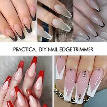 Nail Art French Tip Sculpting Stainless Steel Plate Model For Crystal Nails, 2pcs/Set - Silver - View 3