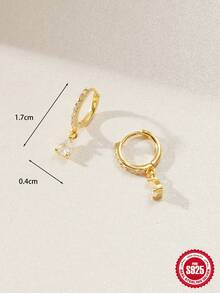 一对925纯银蛇形扭纹耳环，18K镀金经典精致首饰，适合日常佩戴、婚礼、派对、订婚、周年纪念、情人节等各种场合，男女皆宜。 - 金色 - 查看 5