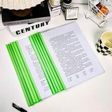 10pcs Water Drop Shaped A4 Size Clear Document Folder With Ring Binder And Translucent Interleaf Strip, Stationery Tool For School, Office File Organization, Colorful - Transparent Green - View 1
