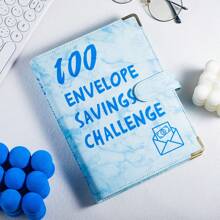 100封信封挑戰預算計劃表,輕鬆有趣地節省$5,050,附節省挑戰、預算計劃和現金信封、預算工作簿和儲蓄跟蹤器 - 藍色 - 查看 4
