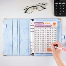 100封信封挑戰預算計劃表,輕鬆有趣地節省$5,050,附節省挑戰、預算計劃和現金信封、預算工作簿和儲蓄跟蹤器 - 藍色 - 查看 6