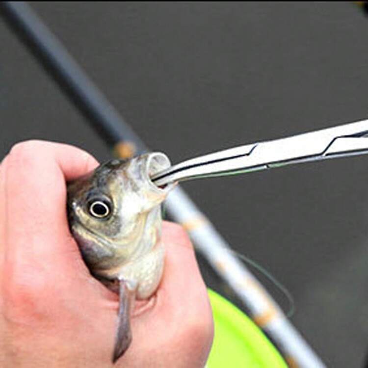 18cm Stainless Steel Fishing Plier Control Fish Hook Bait Line Cutter Fishing Scissors Outdoor Pliers Tool Easy Remove Fishhooks - Silver - View 7