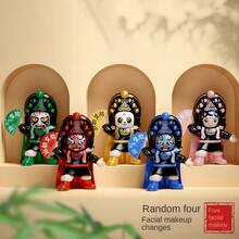 1 Pieza Modelo De Personaje De Ópera Tradicional China Con Interesante Característica De Cambio De Cara, Rojo, Juguete Creativo - Rojo - Ver 3