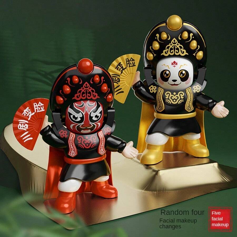 1 Pieza Modelo De Personaje De Ópera Tradicional China Con Interesante Característica De Cambio De Cara, Rojo, Juguete Creativo