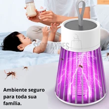 Mata Mosca Repelente Elétrico Mosquiteiro Luminária LED Mata Mosquito Moscas Insetos - Branco - Visão 5