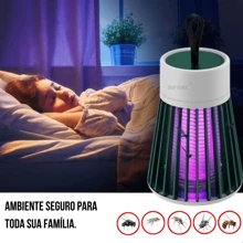 Mata Mosca Repelente Elétrico Mosquiteiro Luminária LED Mata Mosquito Moscas Insetos - Branco - Visão 4